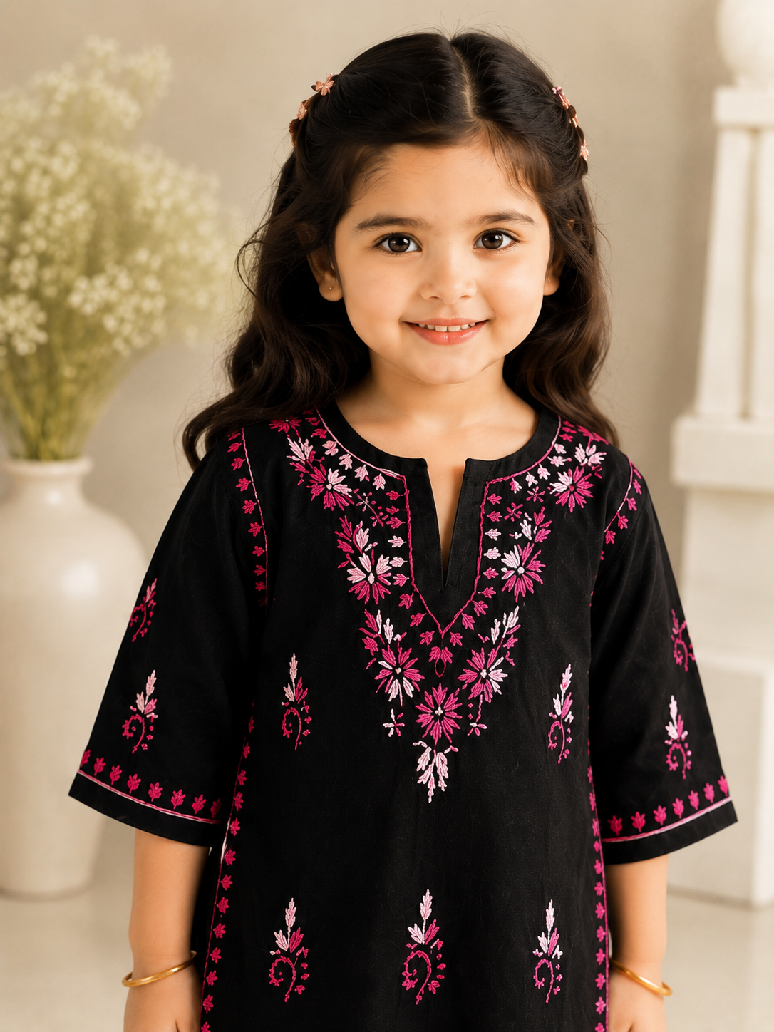Black Gulnaar Chikankari Co-ord Set