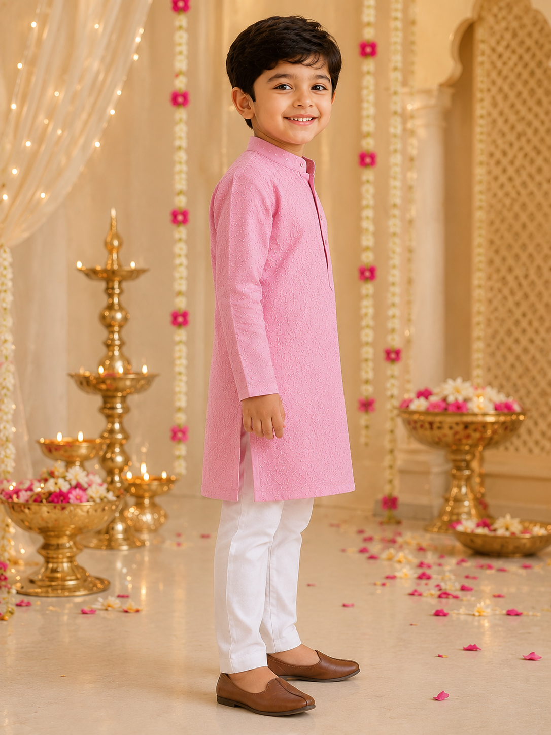 Gulnaar Lucknawi Kurta Pajama Set for Boys
