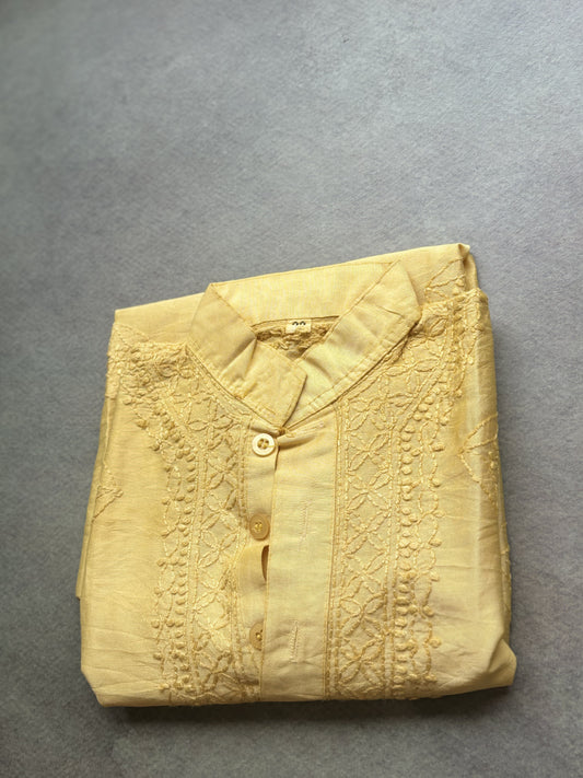 Ayaan  blue Hand embroidered chikankari kurta Boys