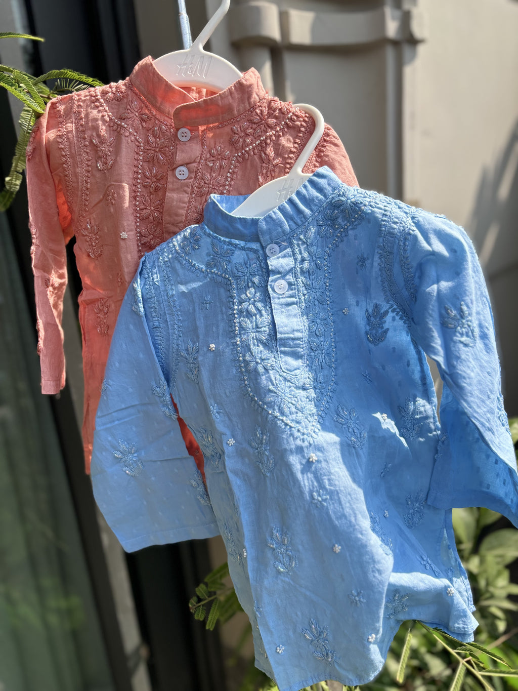 DUA: Boys chikankri kurta set