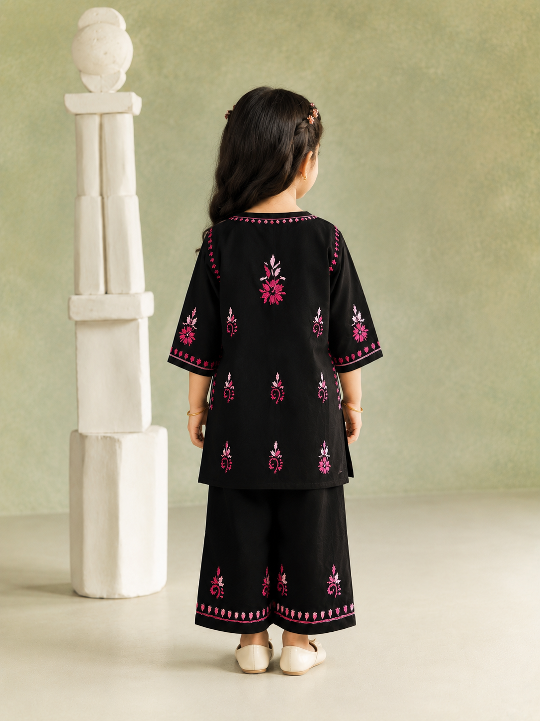 Black Gulnaar Chikankari Co-ord Set